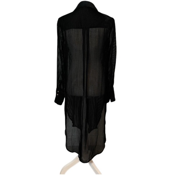 Anthropologie Akemi + Kin Sheer Long Sleeve Button-Down Tunic - Picture 3 of 3